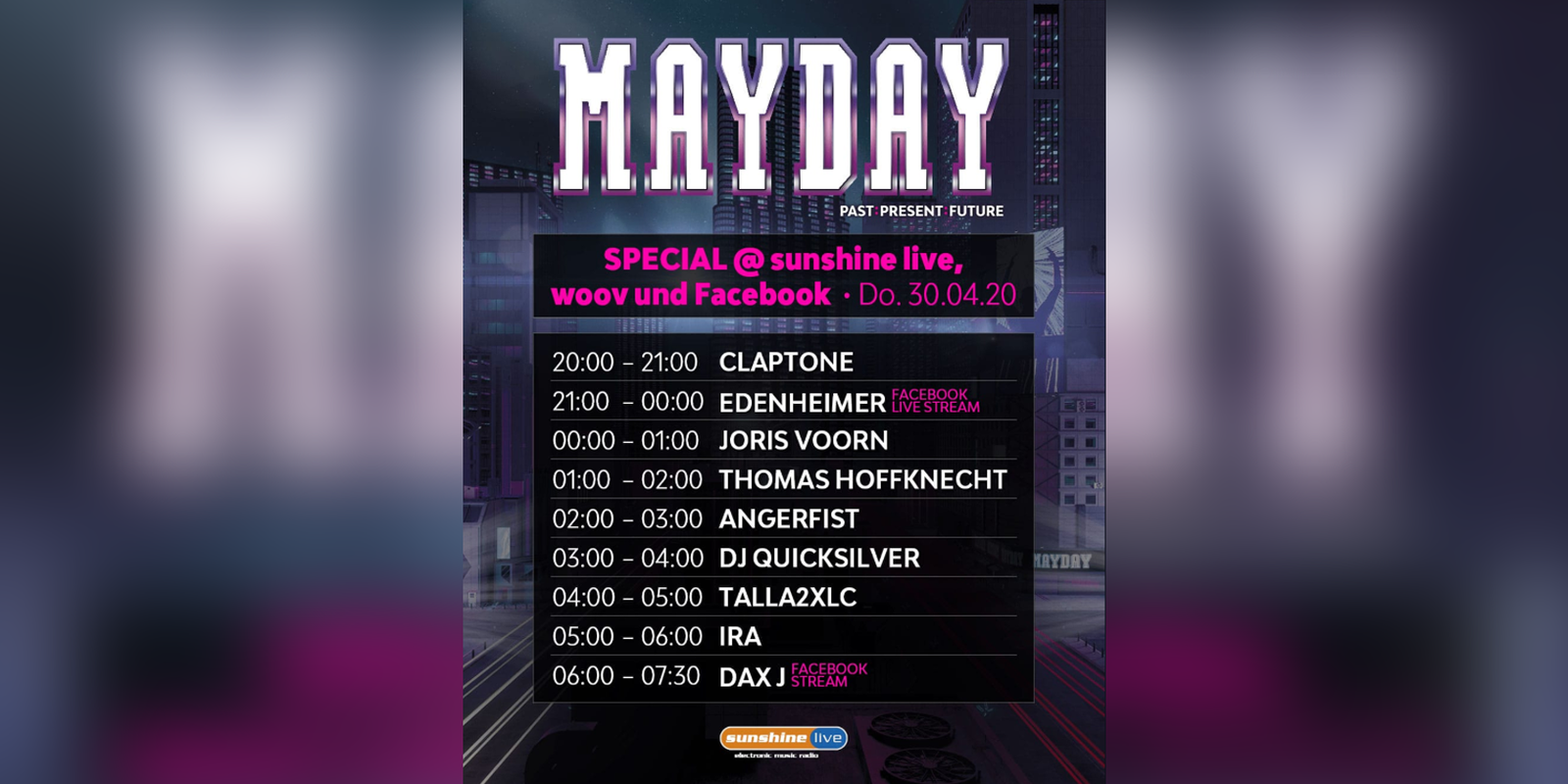 MAYDAY Special Time Table